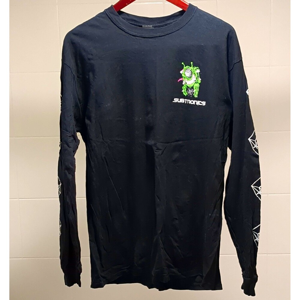 Gildan Heavy Cotton Subtronics Men's Heavyweight Long Sleeve Crew Tee Black L